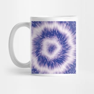 Blue and white tie dye circle Mug